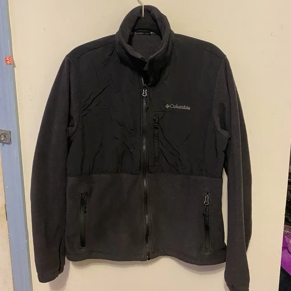 Columbia Women's L Fleece Full Zip Jacket Outdoors Camping Hiking Black Pockets - Picture 8 of 11